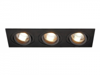 LED inbouwframe | GU10 | 9 x 25cm | Zwart | Vierkant | 3 Spots