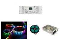 LEDstripset | Koppelbare Controller + LEDstrip 20M 1200 LEDs Multikleur + Voeding + A