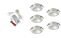 LED inbouwspot | 5 LED spots | 180Lm | Doe Het Zelf LED Kit | Warm Wit | 101A